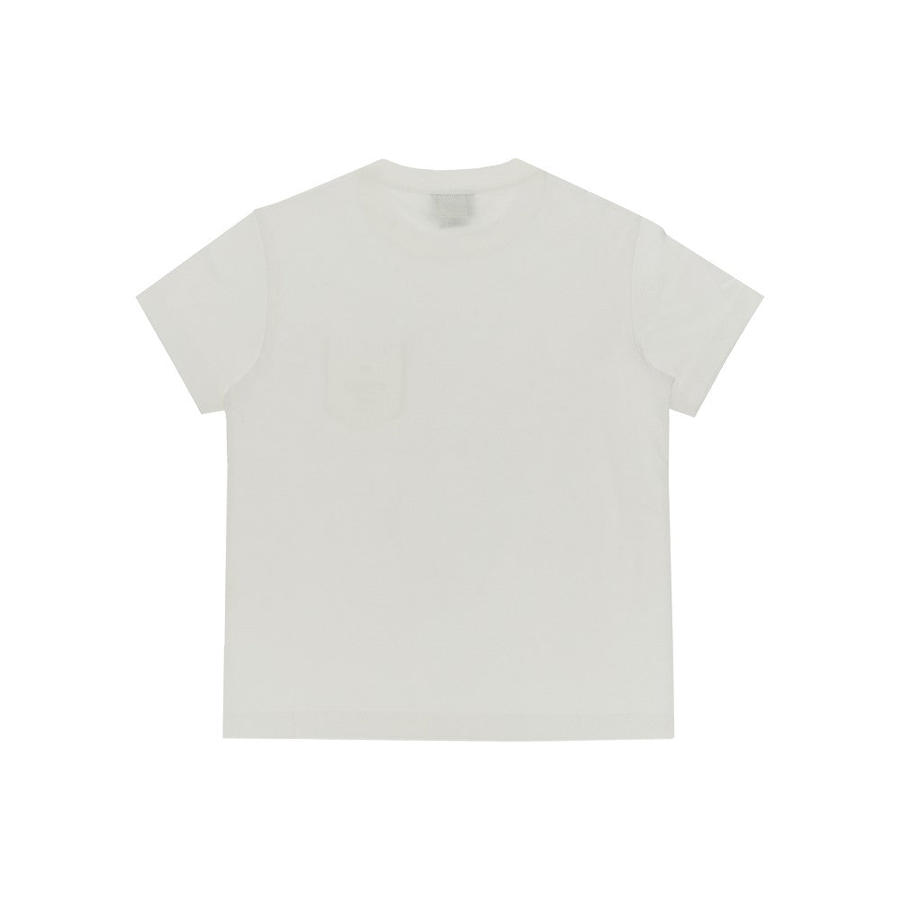 T-shirt in cotone con ricamo logo