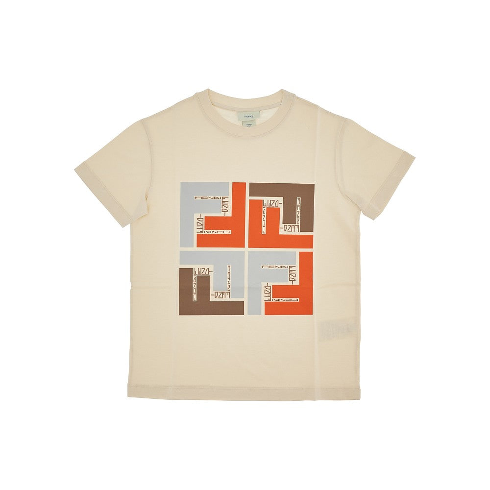 T-shirt in jersey con logo macropuzzled