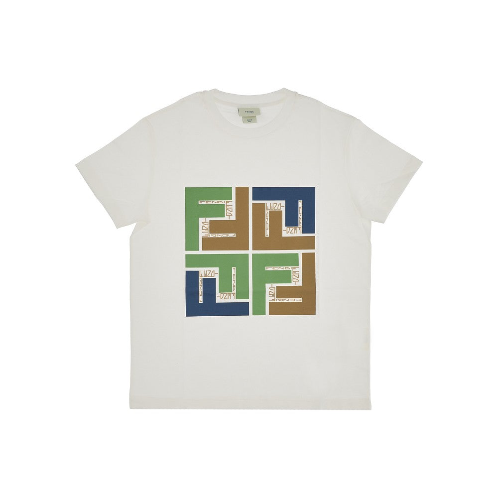 T-shirt in jersey con logo macropuzzled