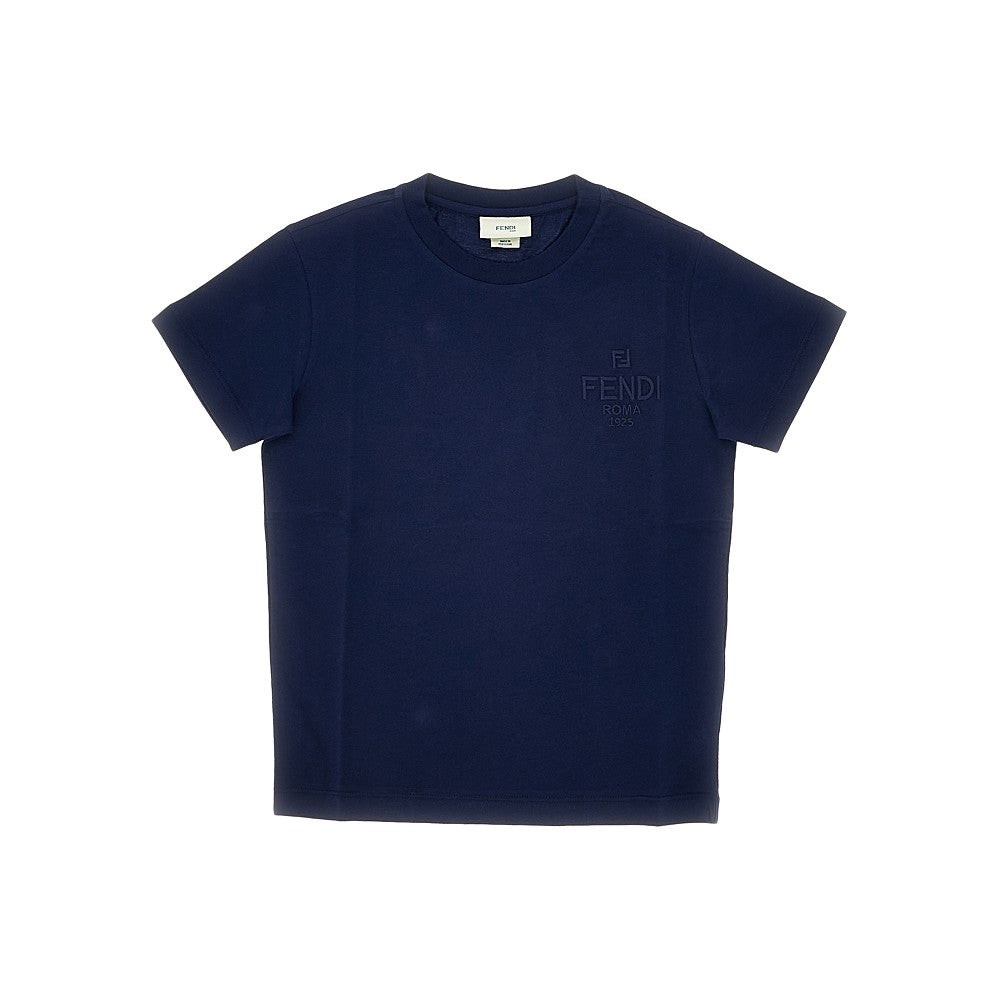 T-shirt in jersey di cotone con logo ricamato