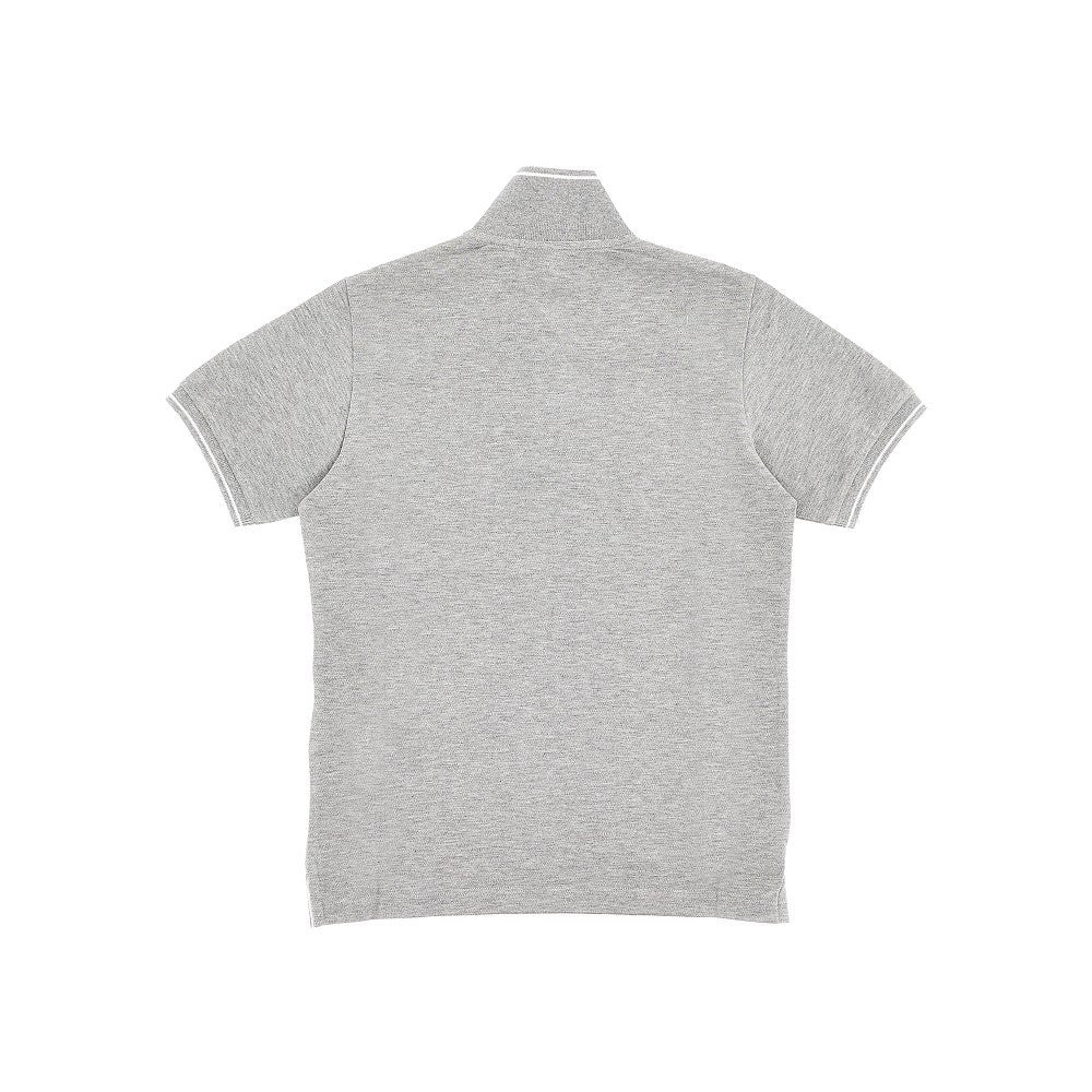 Polo in piquet stretch con patch logo