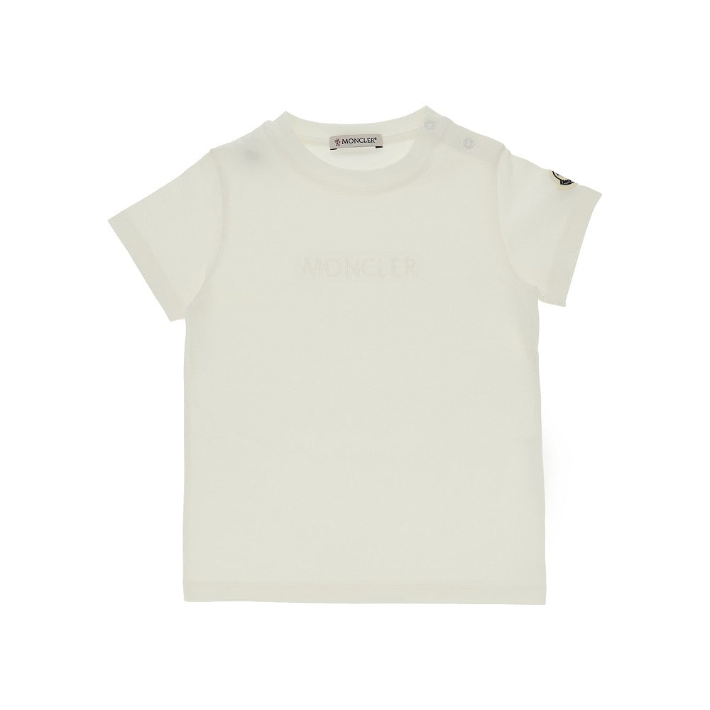 T-shirt in cotone stretch con ricamo logo