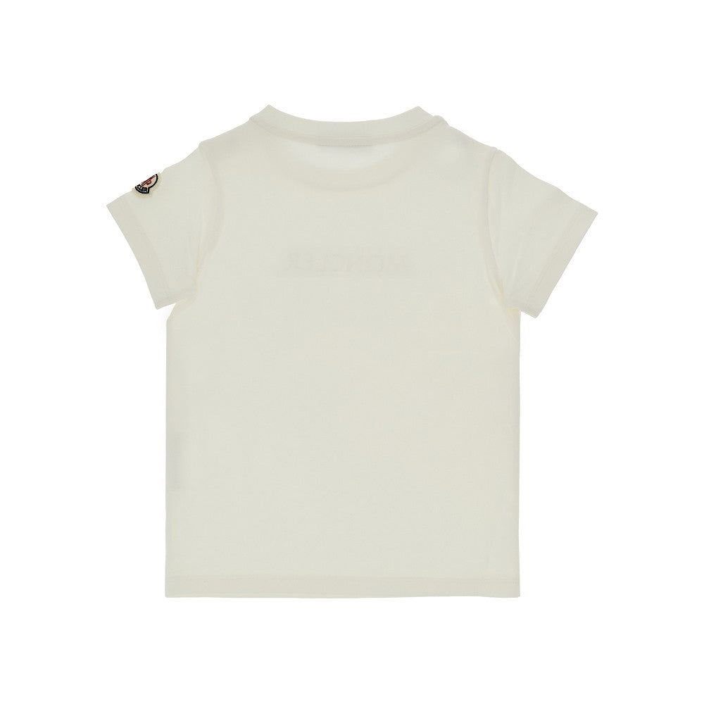 T-shirt in cotone stretch con ricamo logo