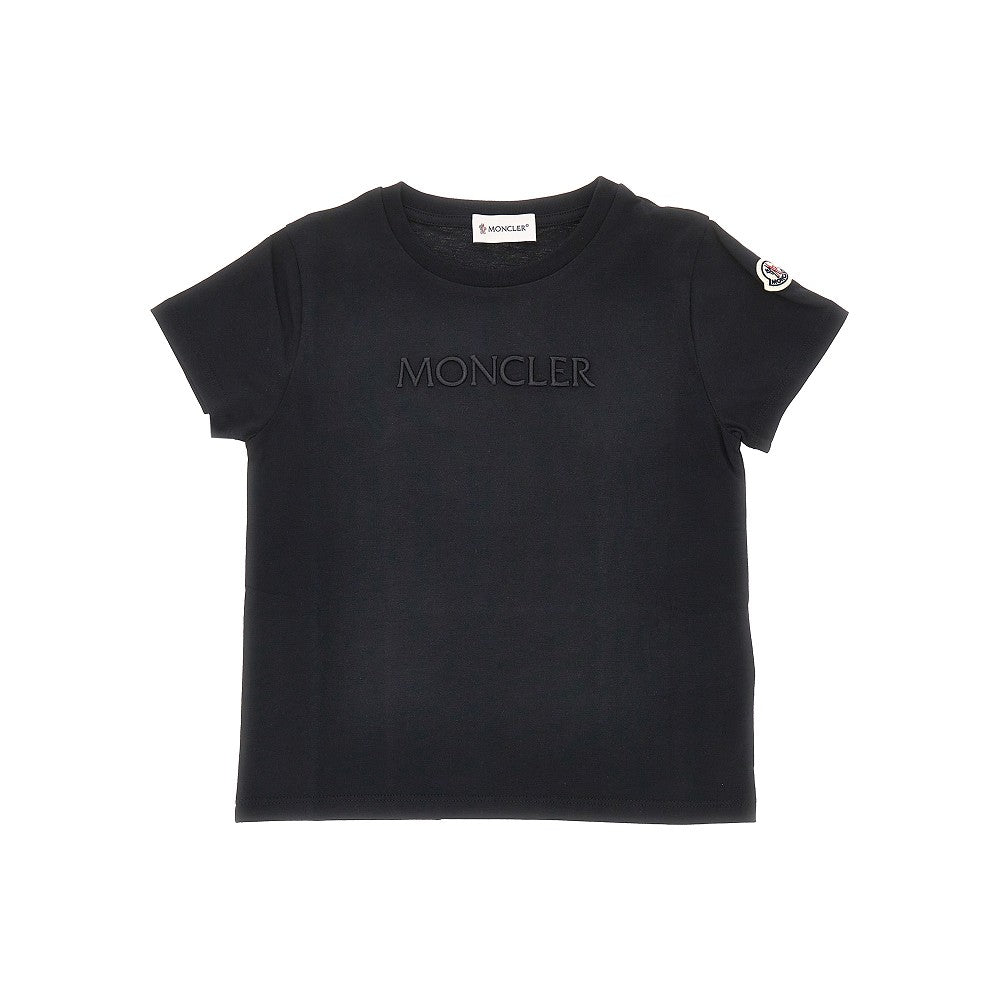 T-shirt in cotone con ricamo logo