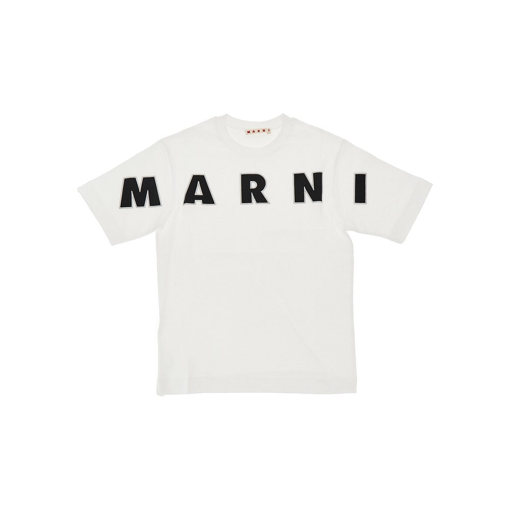 Cotton t-shirt with logo embroidery