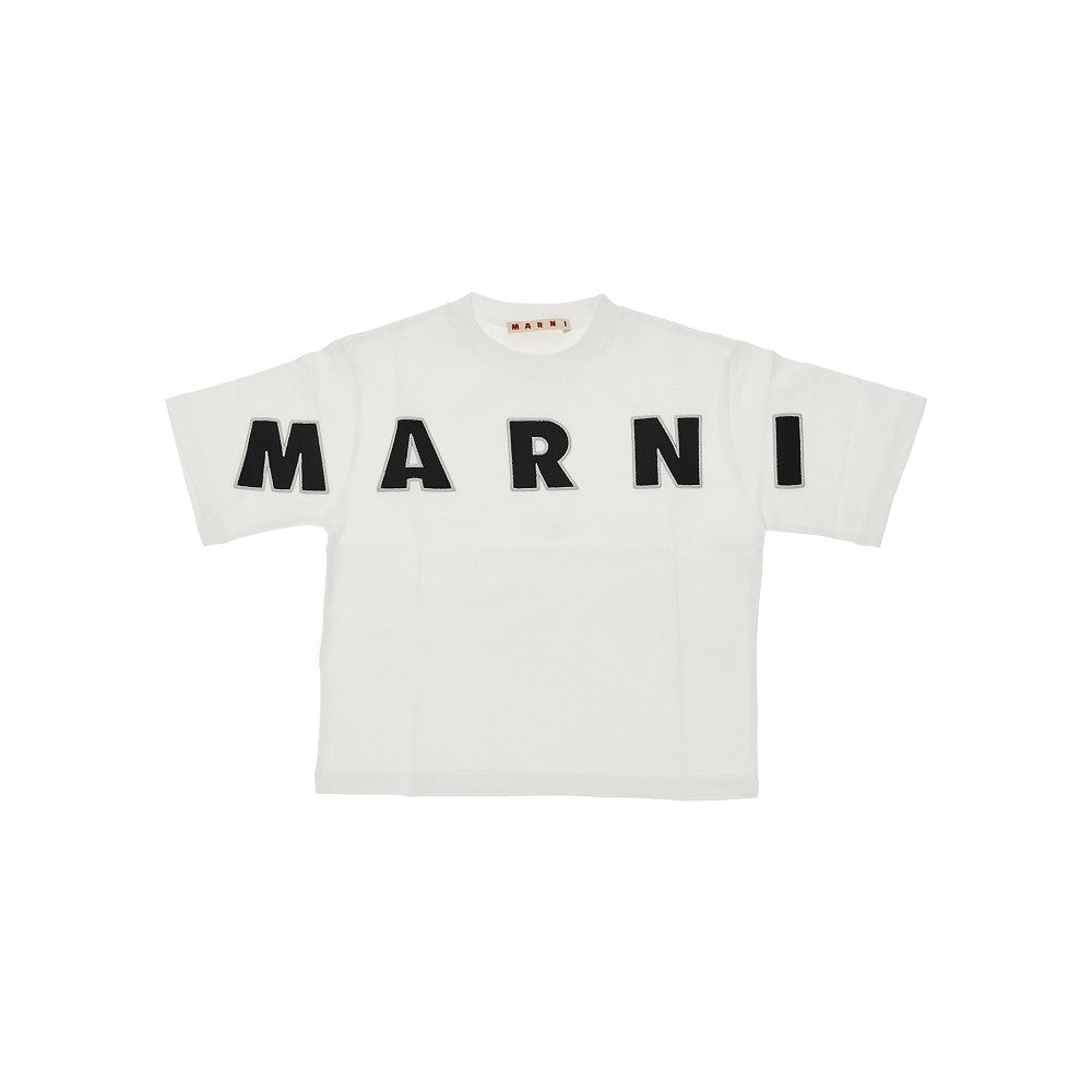 Jersey t-shirt with logo embroidery