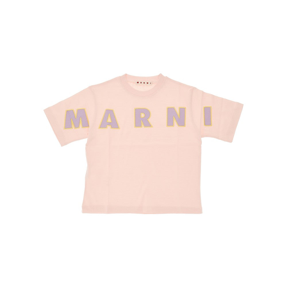 Jersey t-shirt with logo embroidery