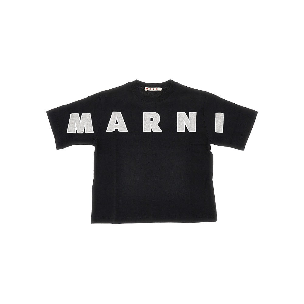 T-shirt in jersey con ricamo logo