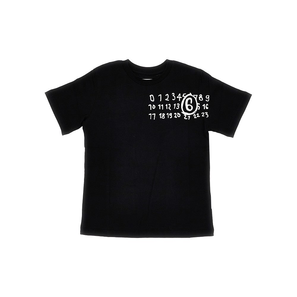Cotton t-shirt with numerical logo print