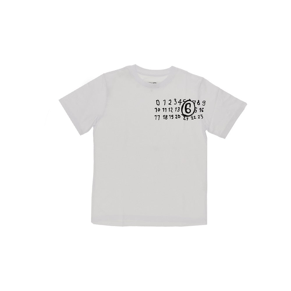 Cotton t-shirt with numerical logo print