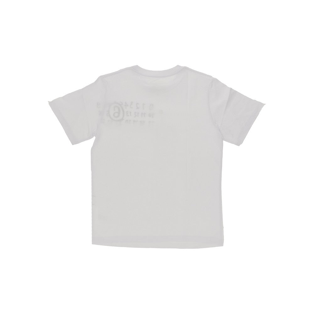 Cotton t-shirt with numerical logo print