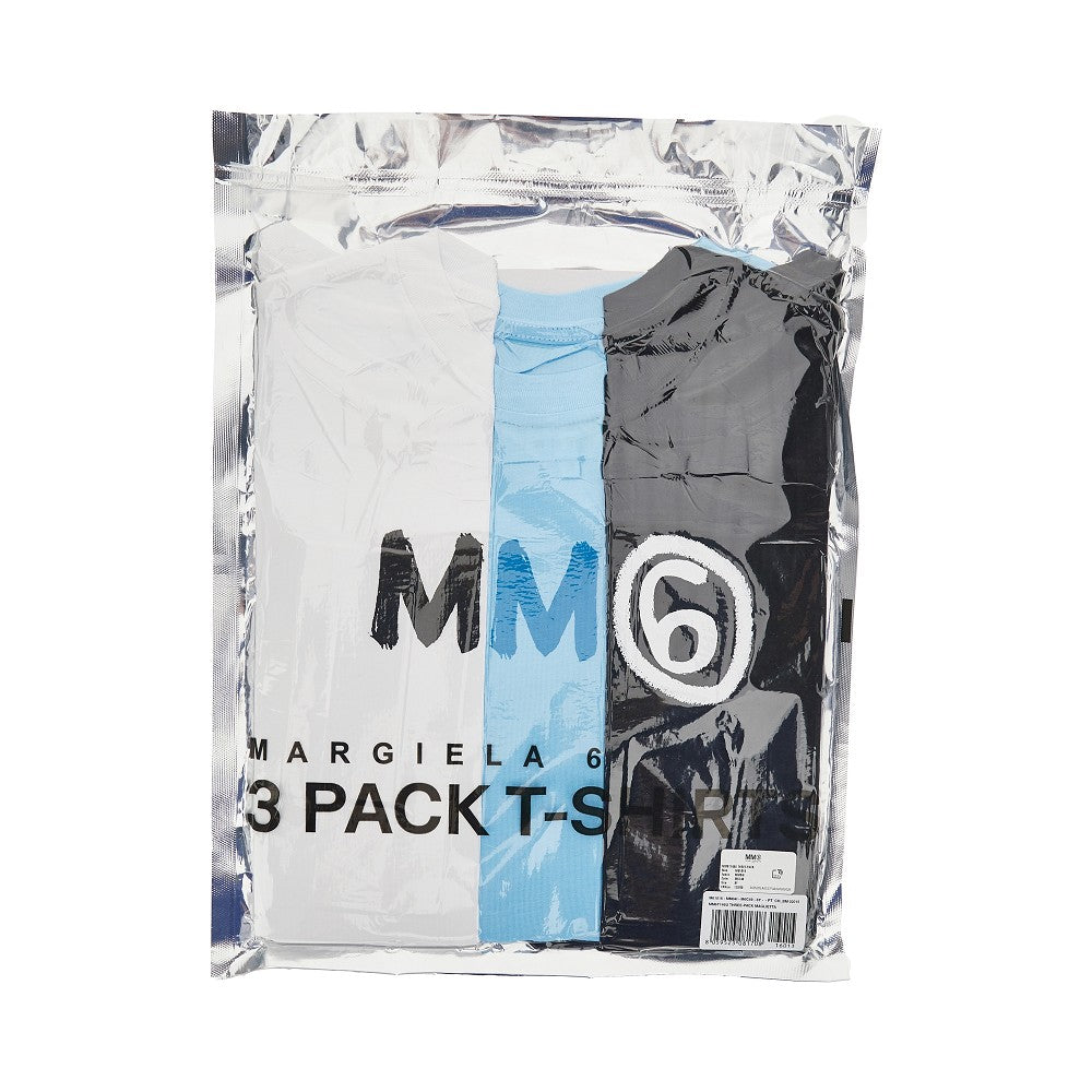Cotton 3 pack t-shirts with logo print