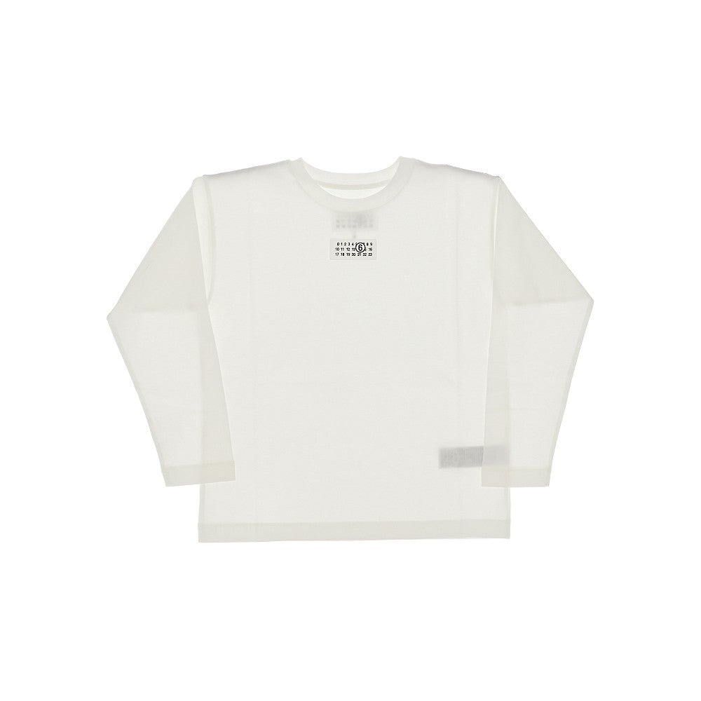 T-shirt a manica lunga con etichetta logo