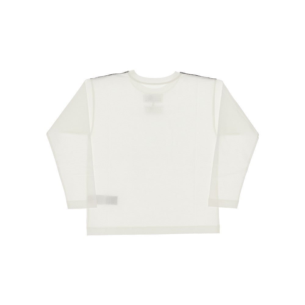 T-shirt a manica lunga con etichetta logo