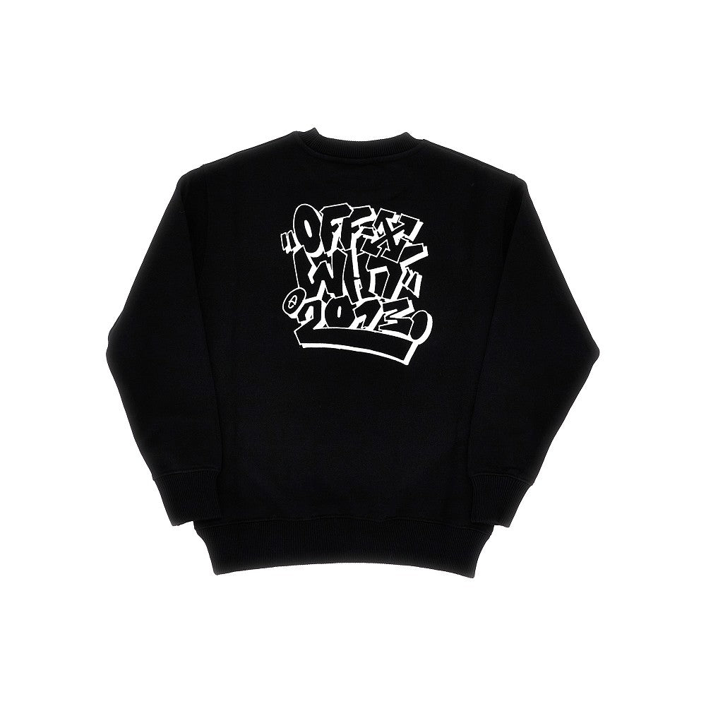 Graffiti print crewneck sweatshirt