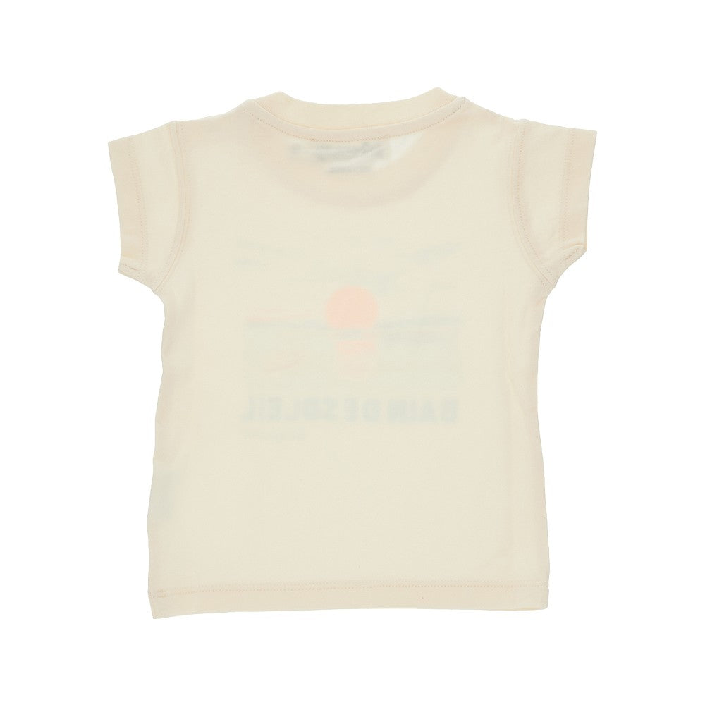 Cotton t-shirt with 'Bain de soleil' print