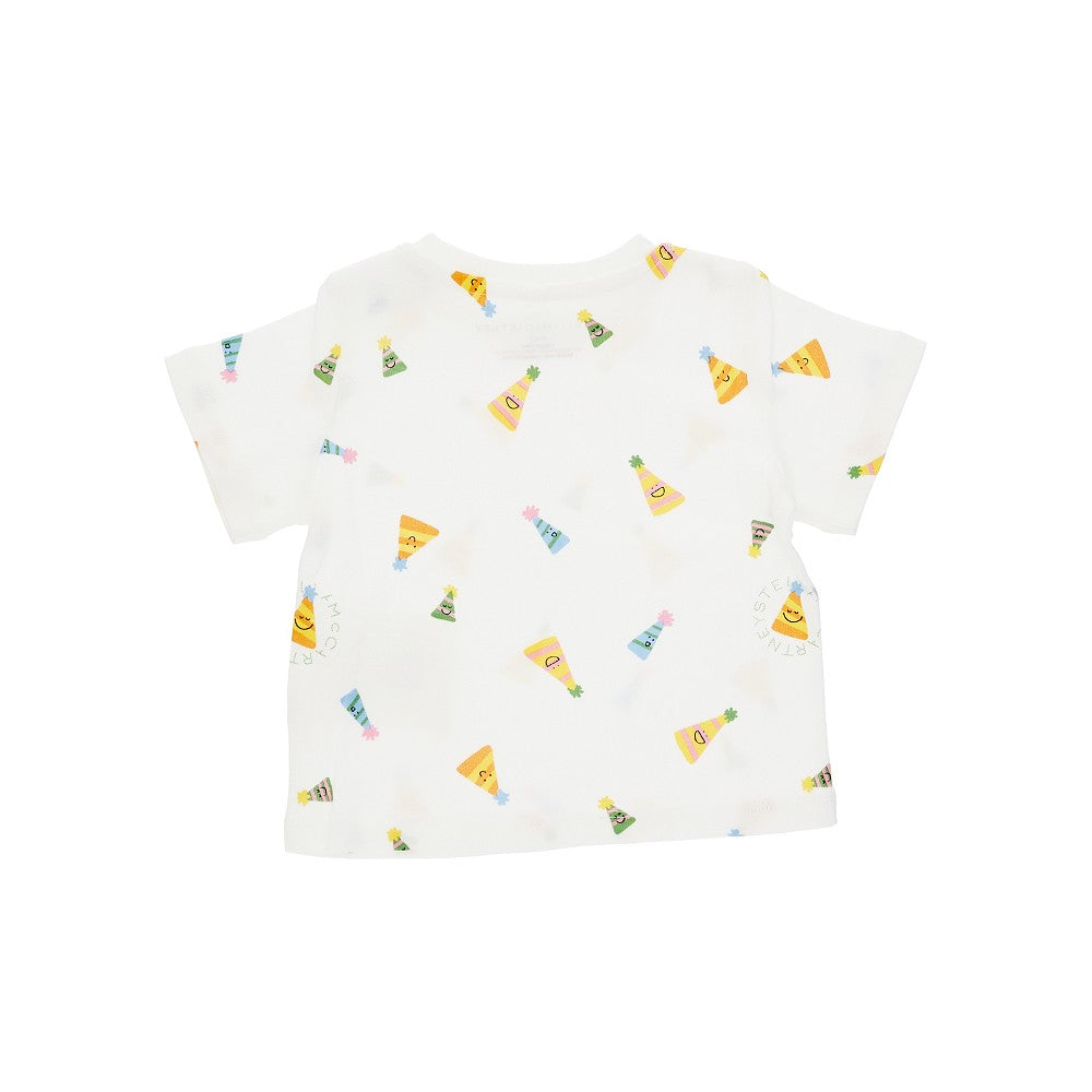 T-shirt con stampa cappellini da festa