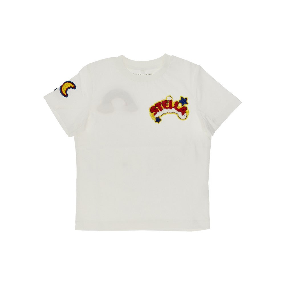T-shirt con patches in spugna