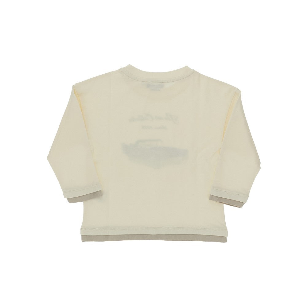 Layering effect T-shirt with print