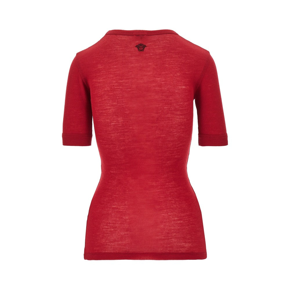 T-shirt in lana a costine