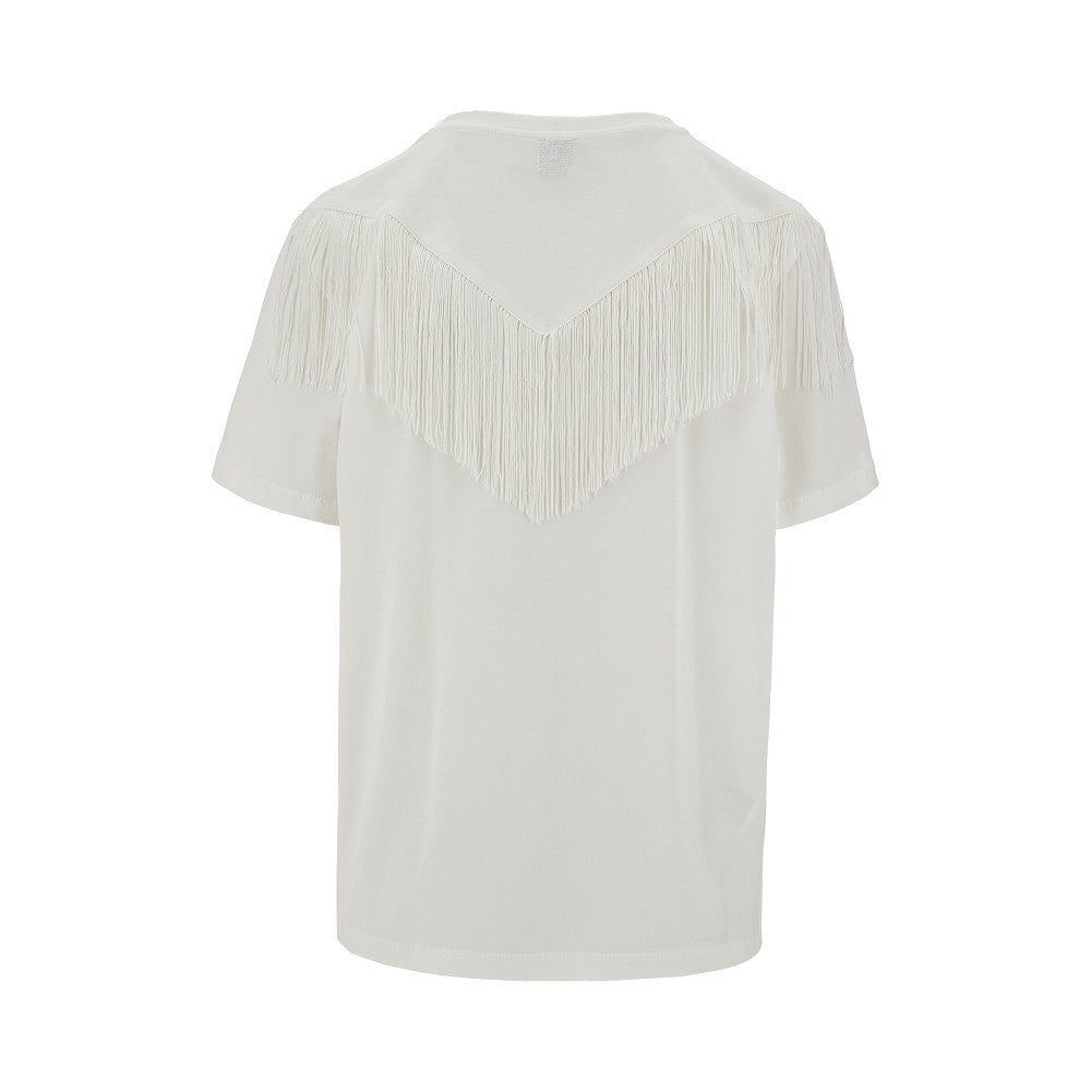 Fringed jersey T-shirt