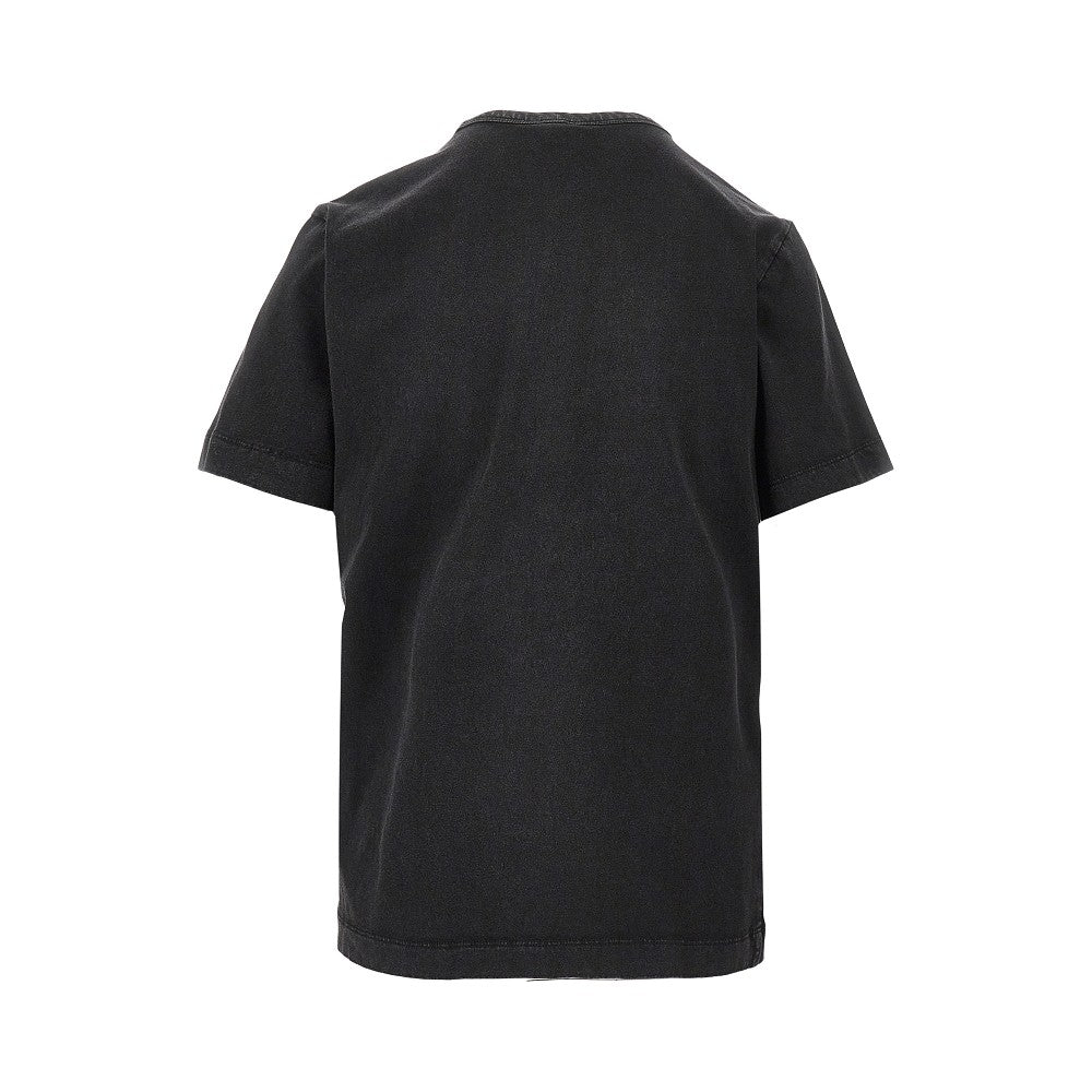 T-shirt con ricamo floreale