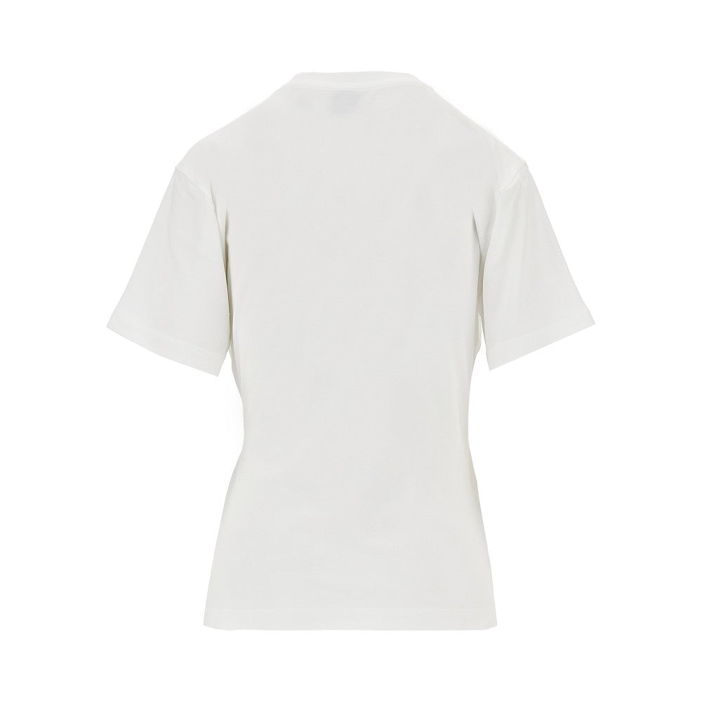 T-shirt drappeggiata con dettaglio in metallo