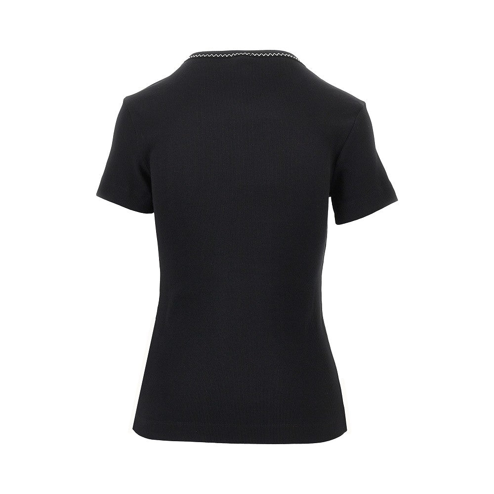 T-shirt a costine con ricamo Love Birds