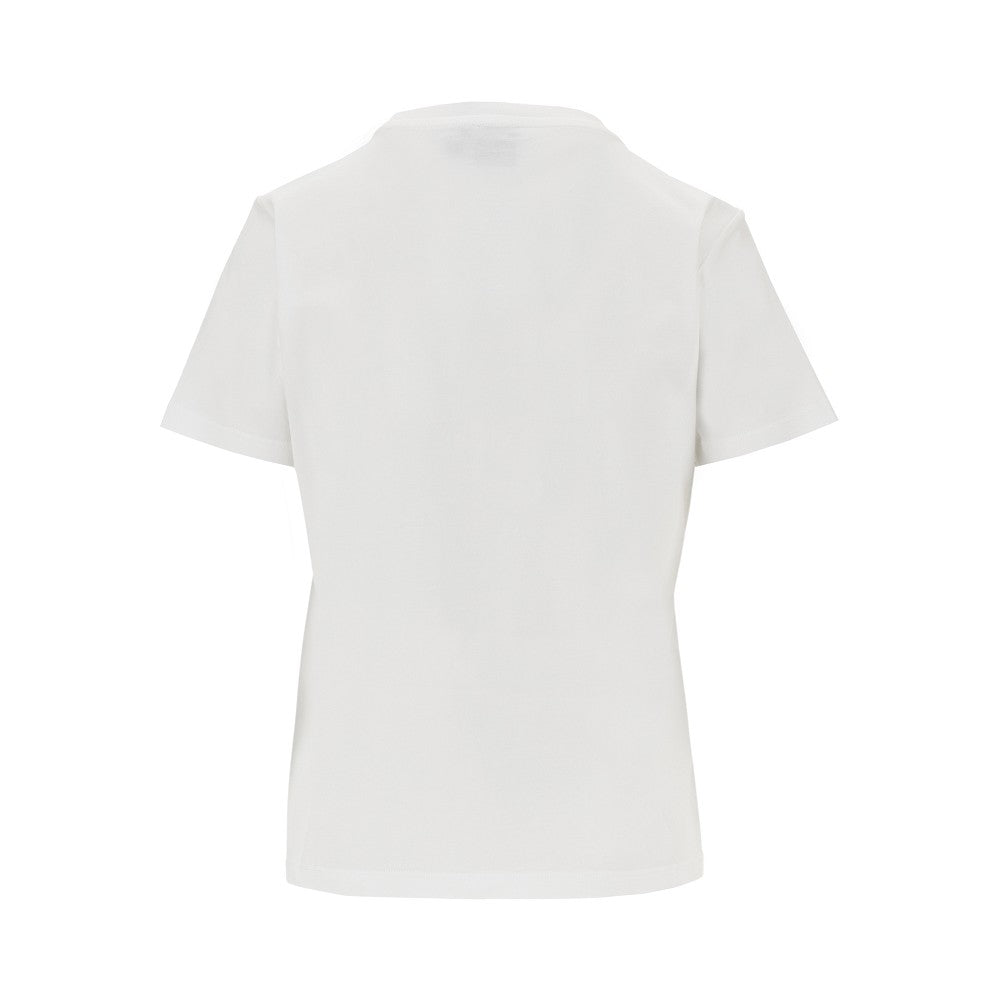 T-shirt con motivo Love Birds e perline