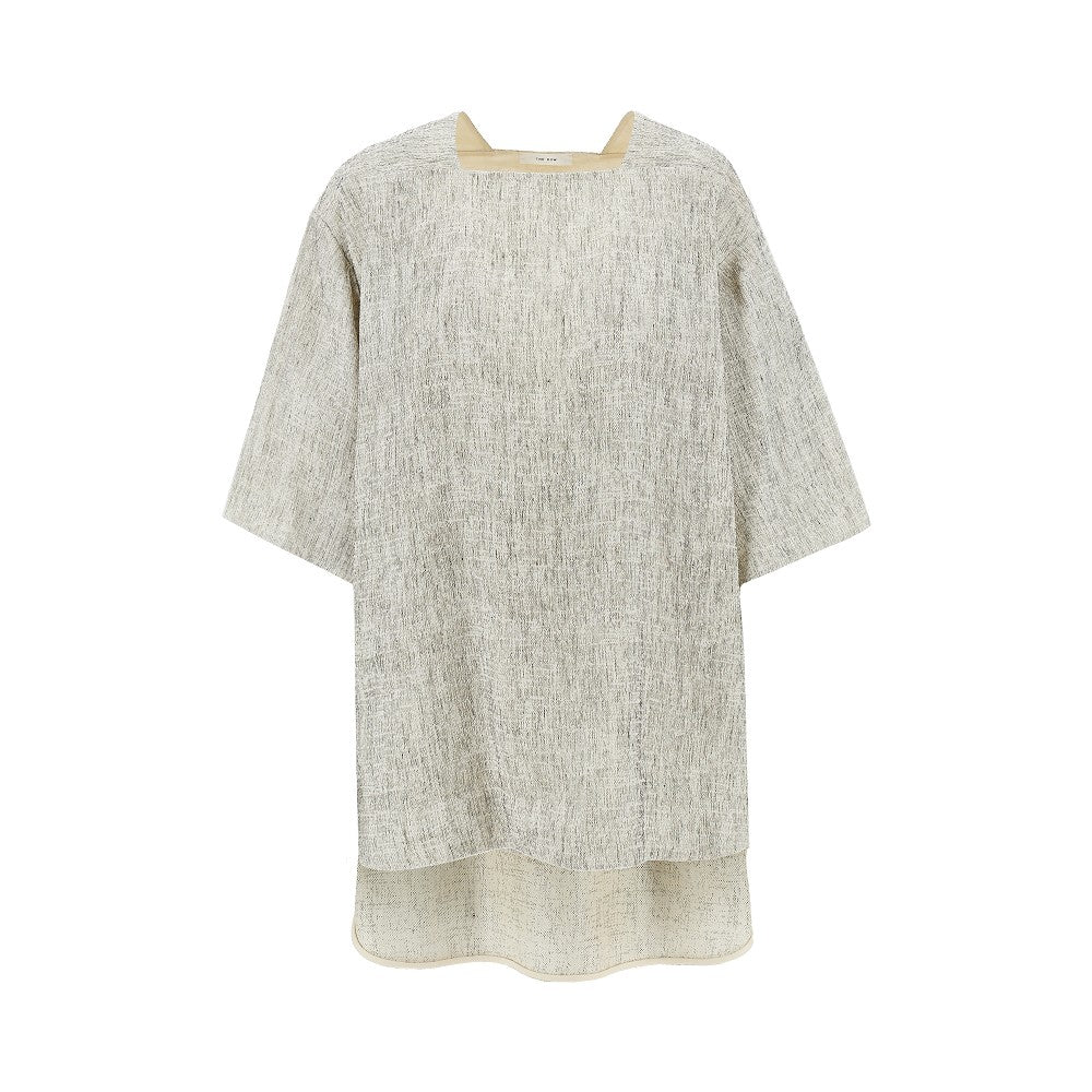 'Hamza' linen and silk top