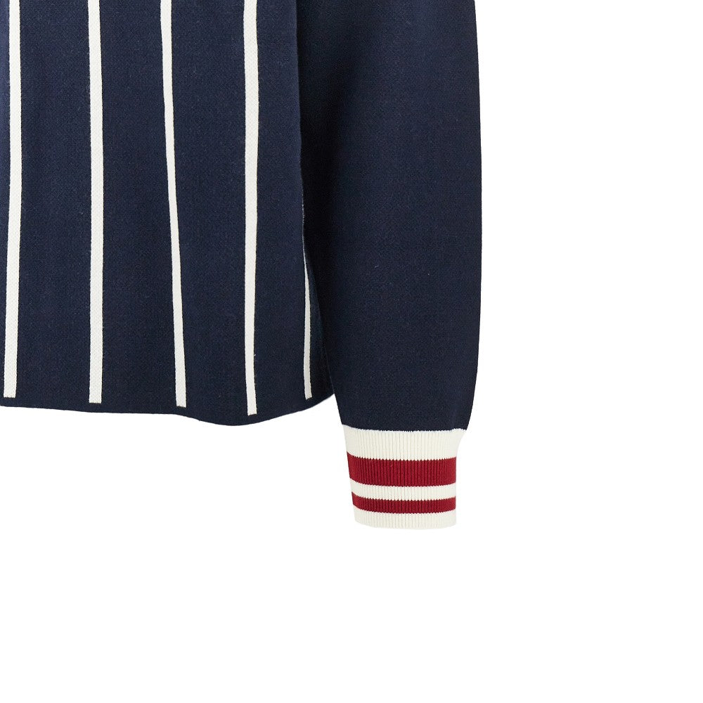 'Field Numbers' knitted polo sweater
