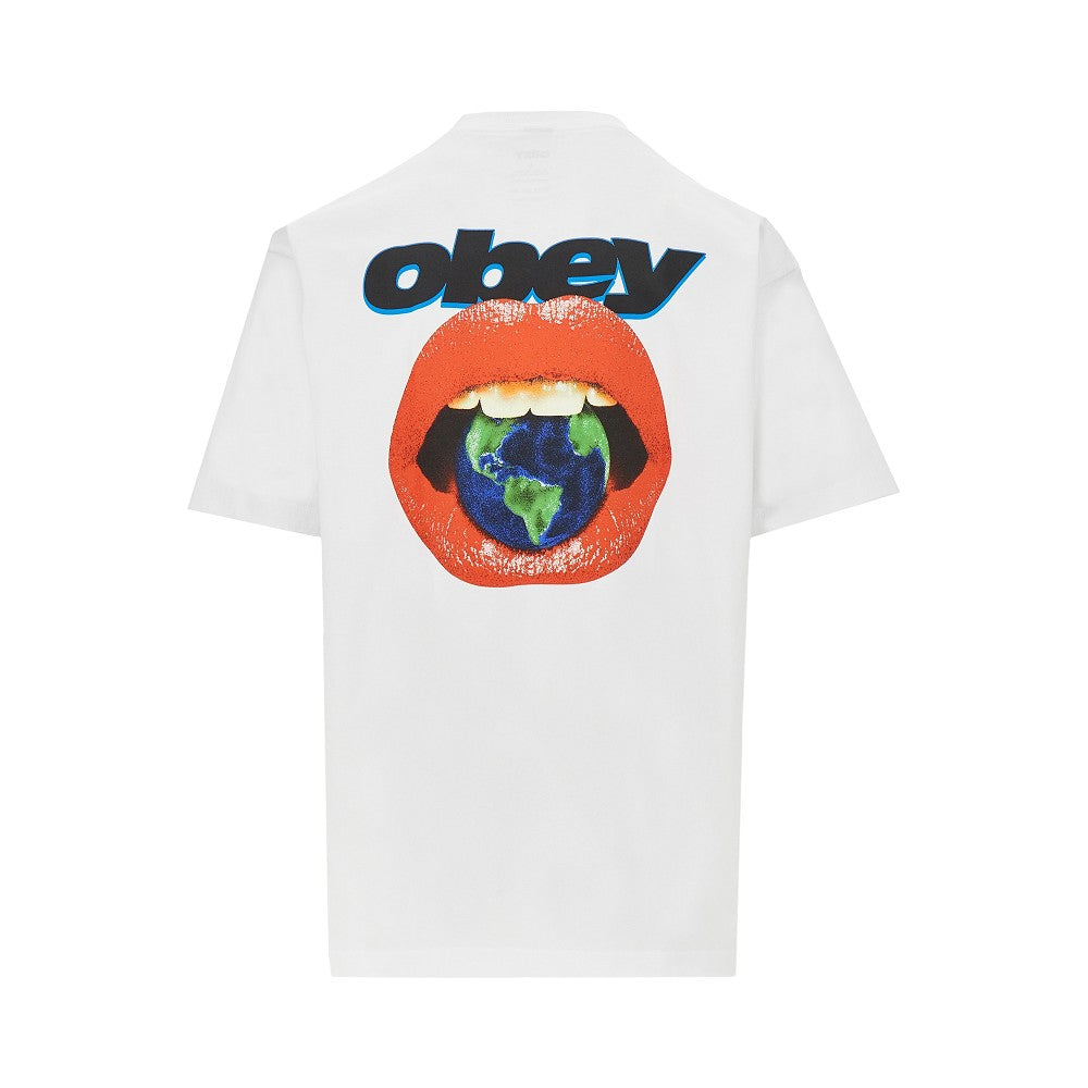 T-shirt con stampa 'Obey Lips'