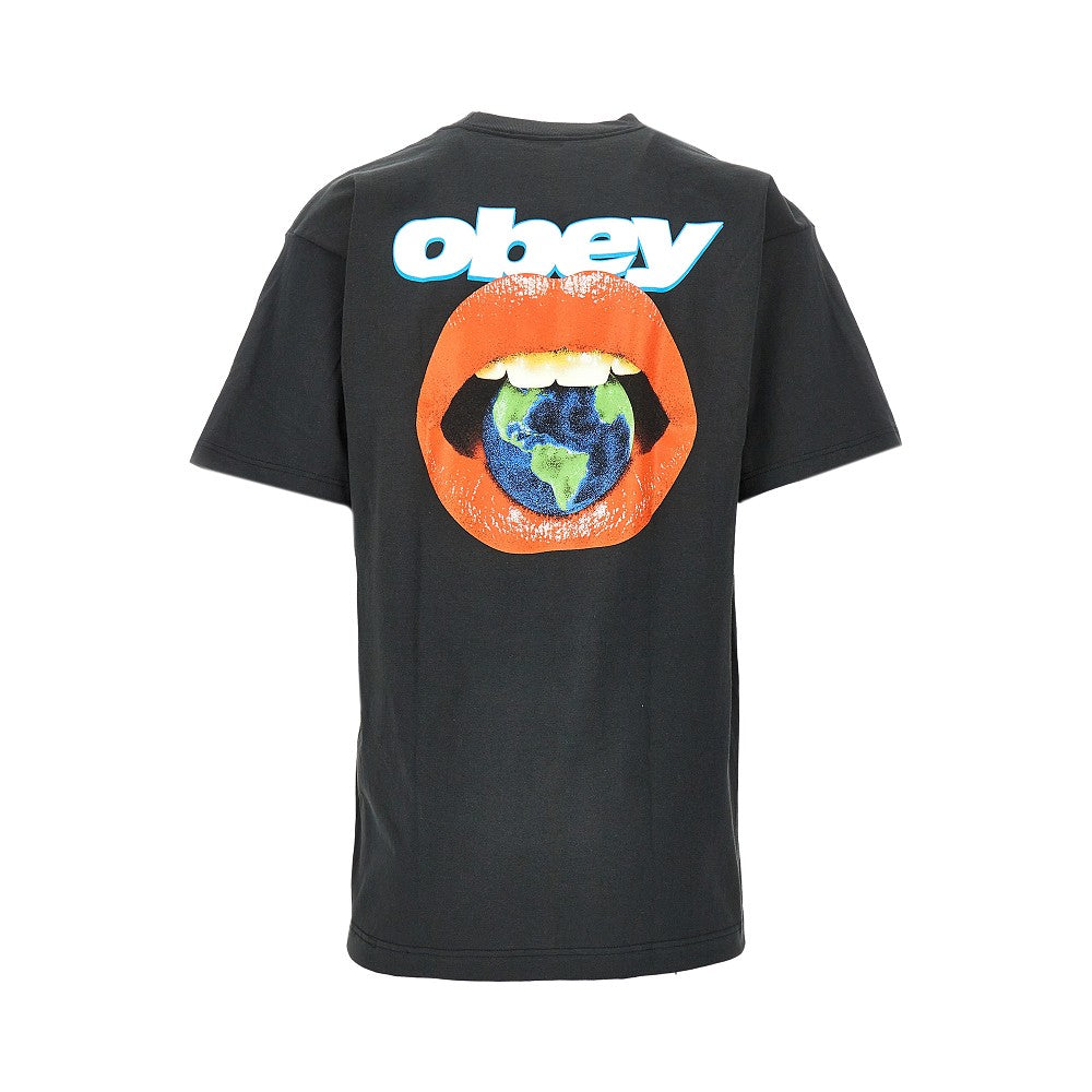 T-shirt con stampa 'Obey Lips'
