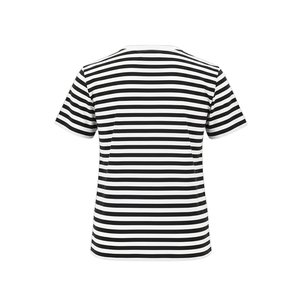 T-shirt  a righe con ricamo Monogram