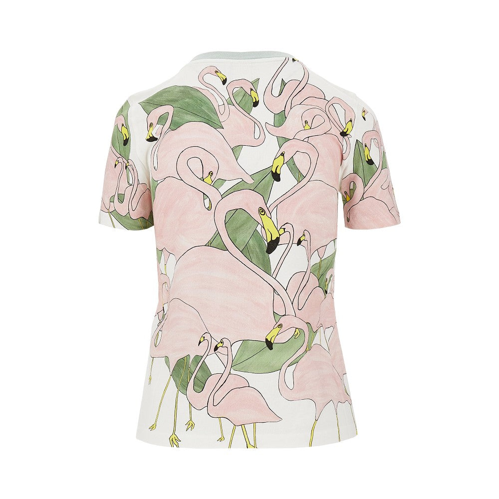 T-shirt Baby Fit con stampa fenicotteri
