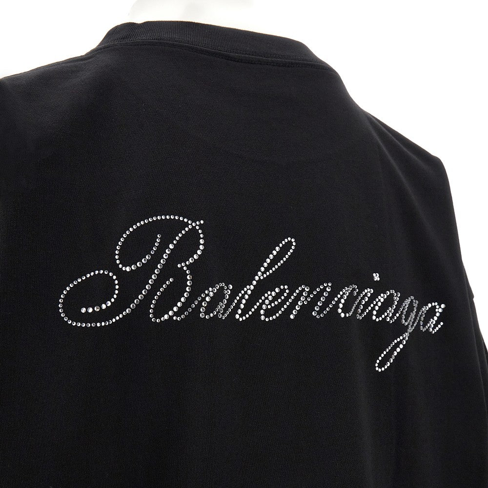 T-shirt oversize con logo strass