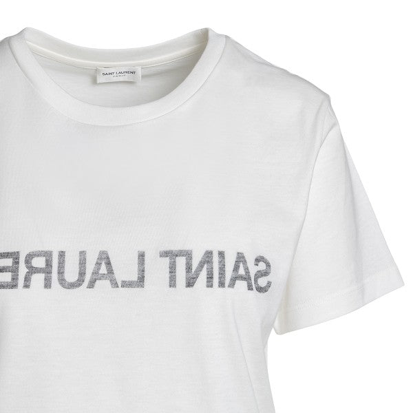 T-shirt con logo rovesciato