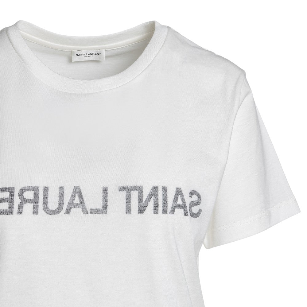 T-shirt con logo rovesciato