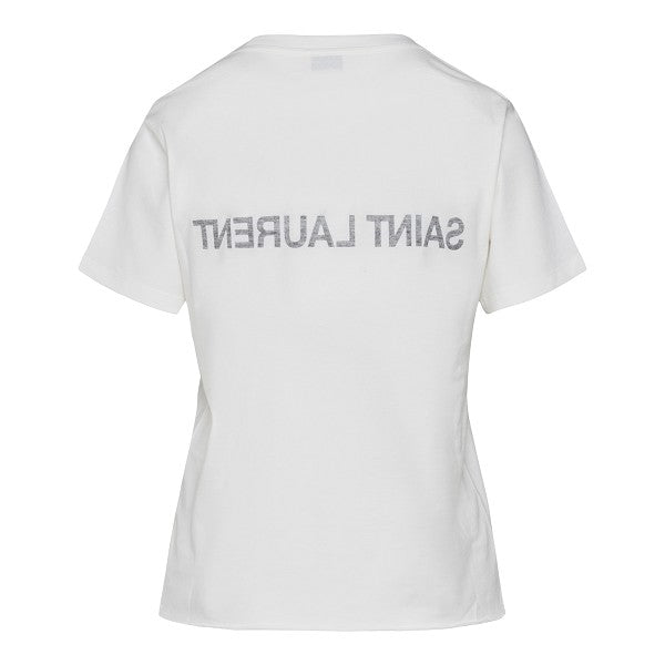 T-shirt con logo rovesciato