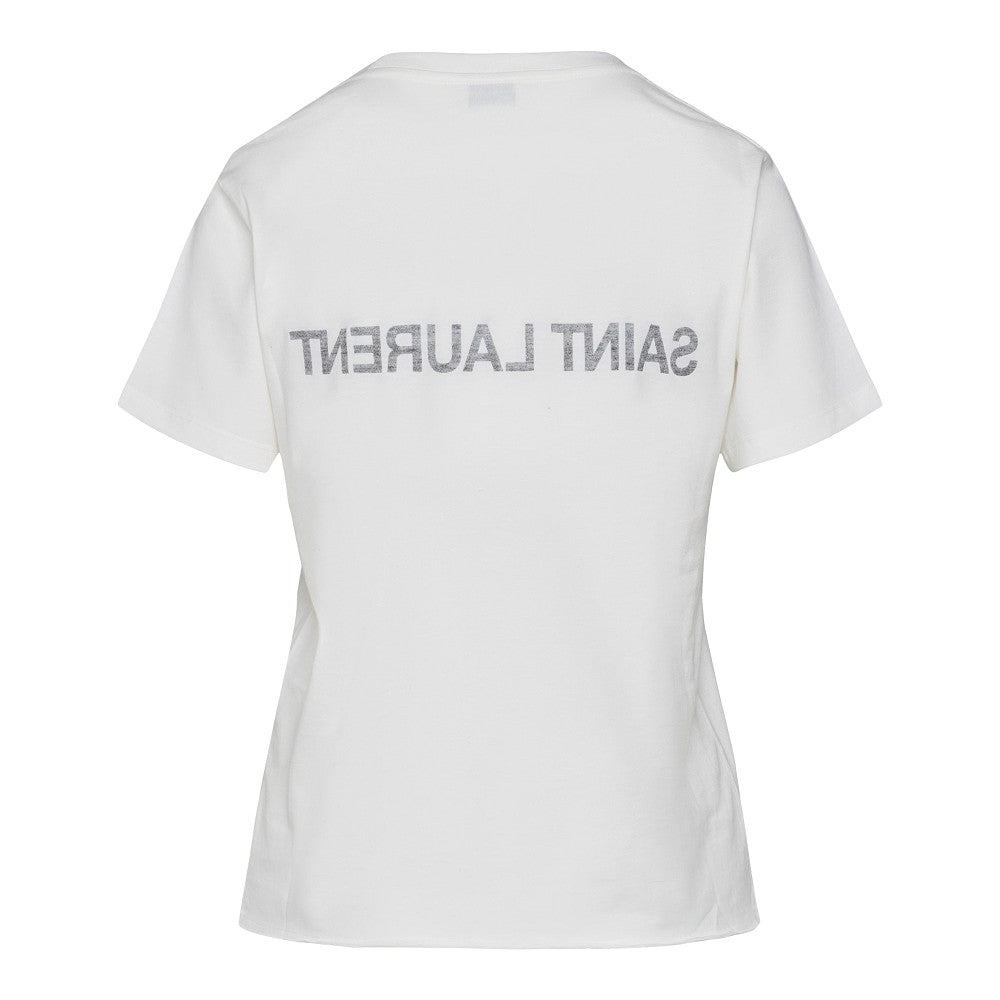 T-shirt con logo rovesciato