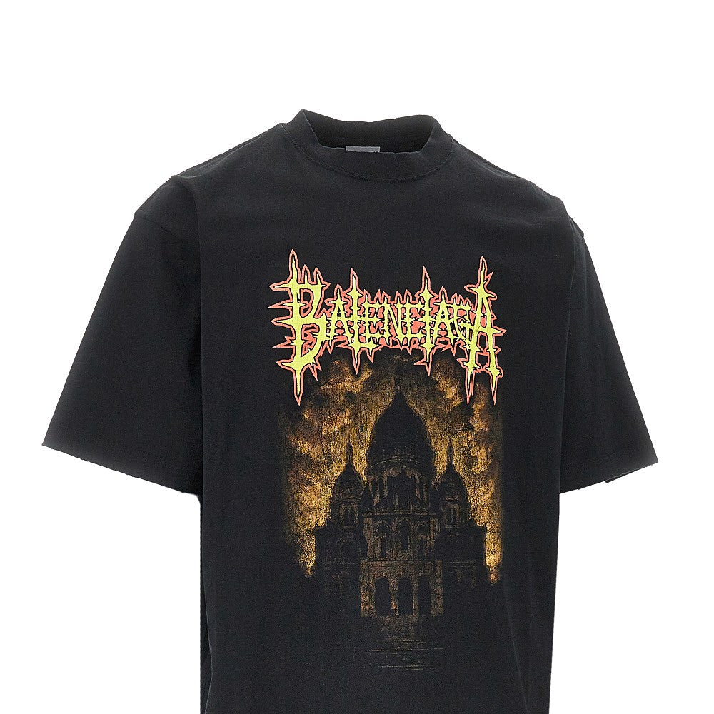 T-shirt in cotone con stampa Sacre Coeure