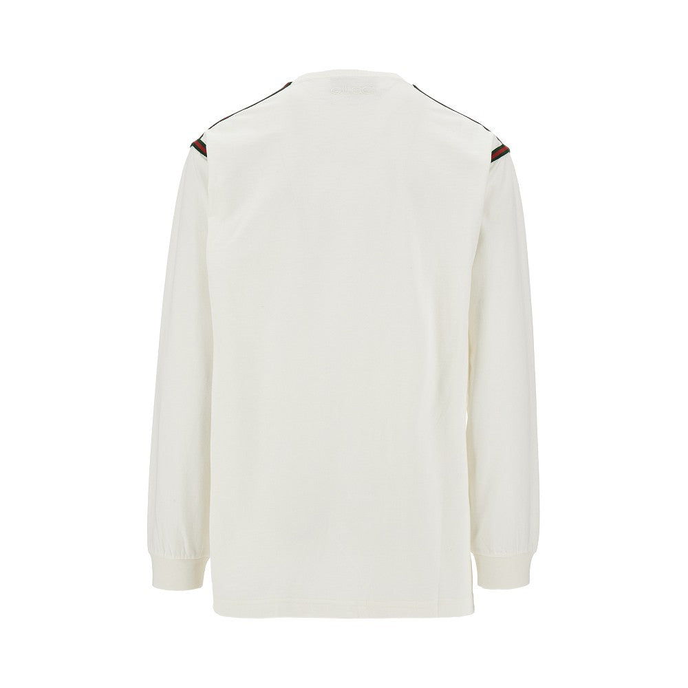T-shirt in cotone con nastro Web