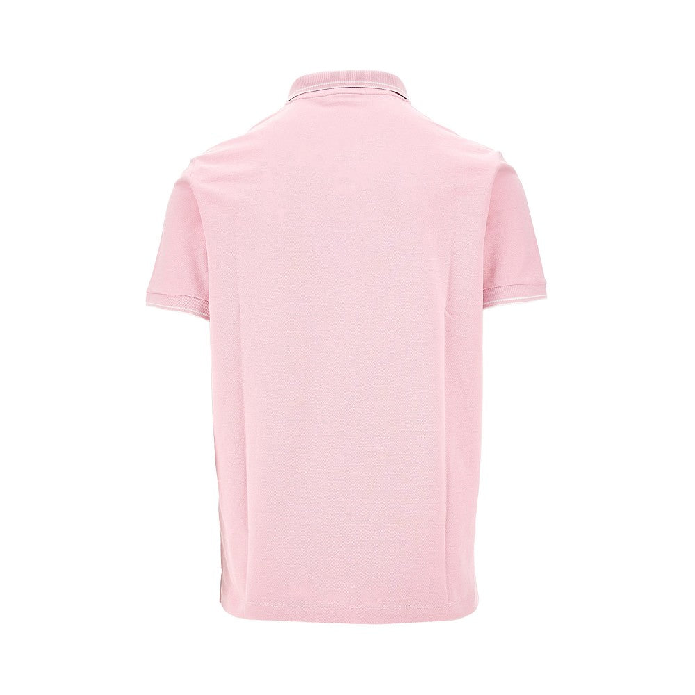Polo in piquet stretch con patch logo
