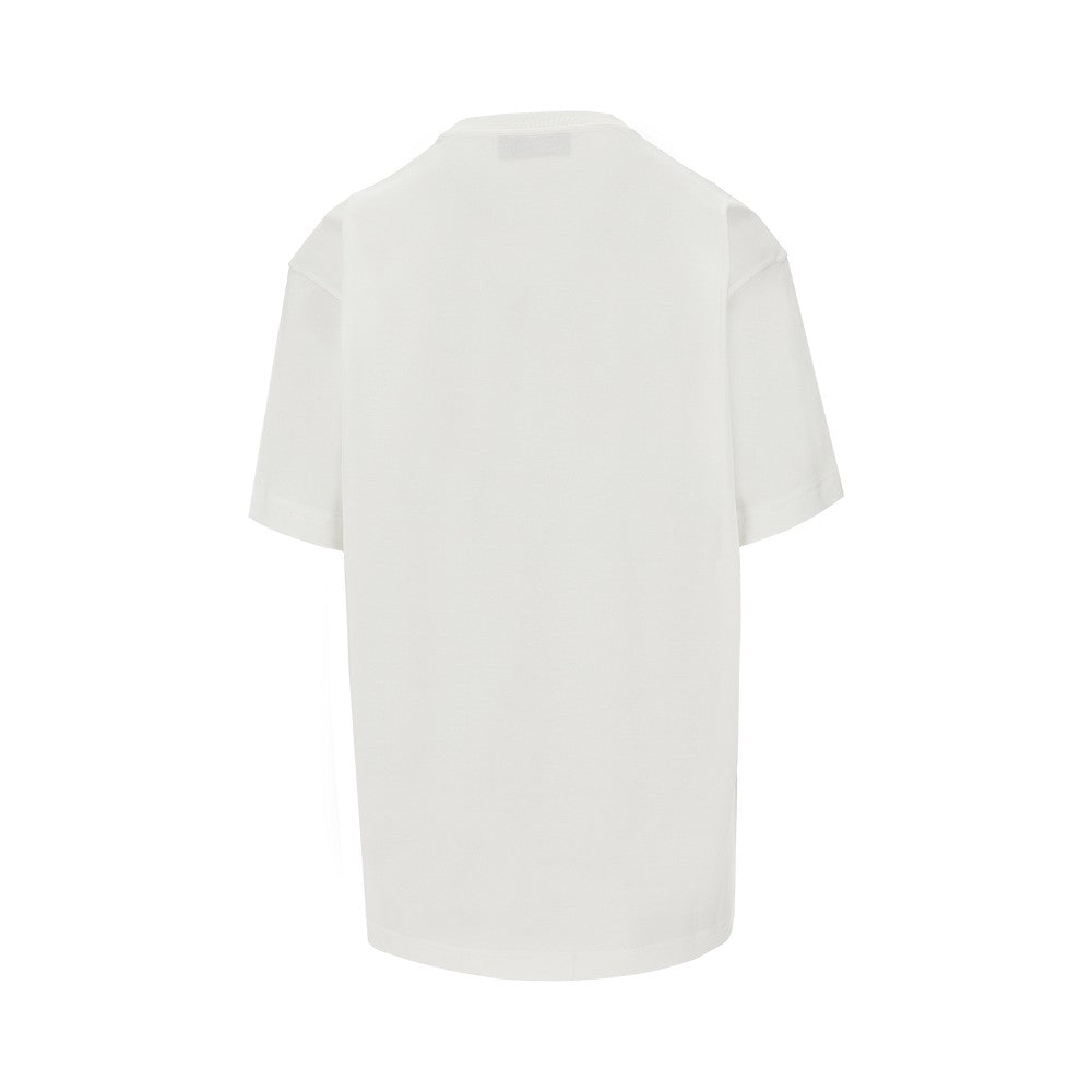 T-shirt con stampa Incrocio GG e briglie