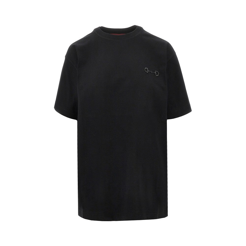 Beaded Horsebit embroidery T-shirt
