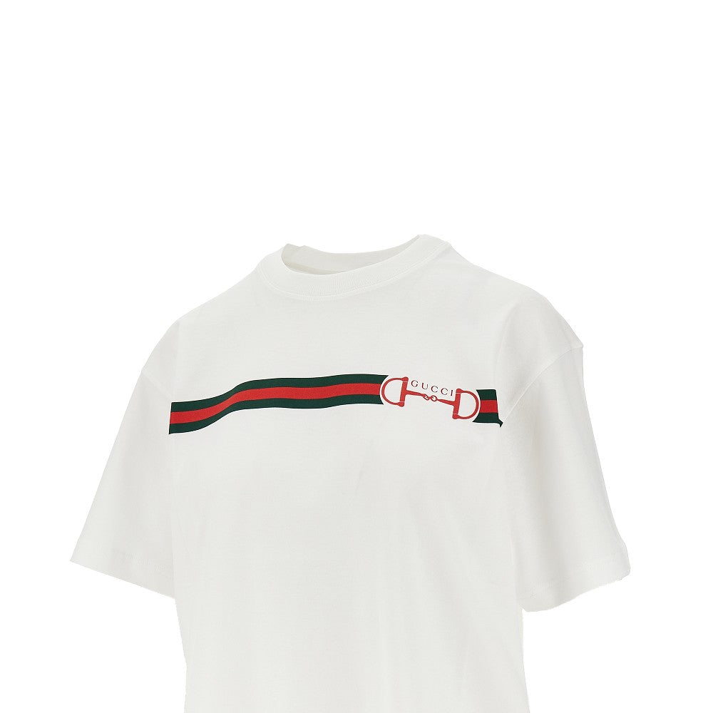 T-shirt con stampa Web e Morsetto