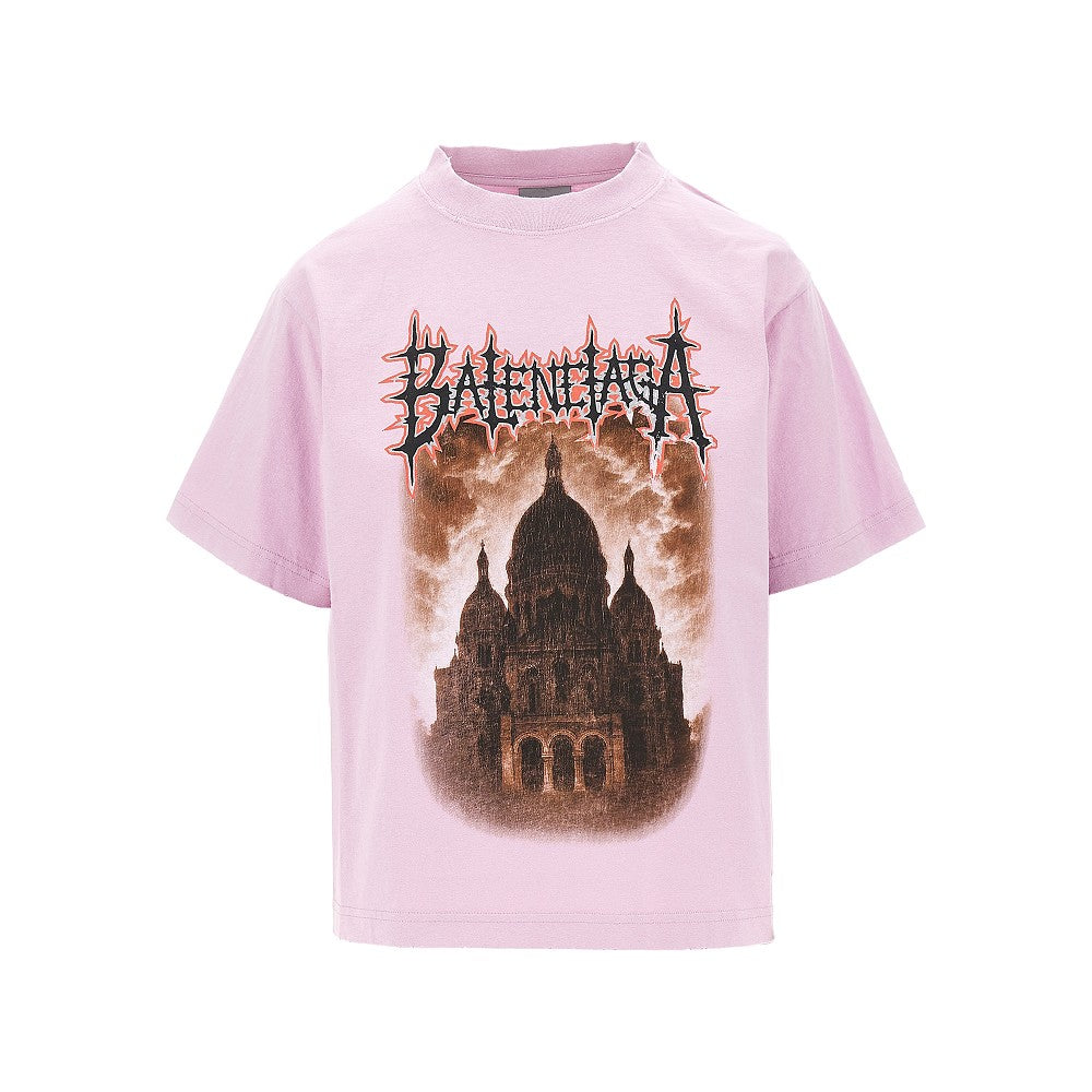 T-shirt 'Sacré Cœur' in jersey distressed