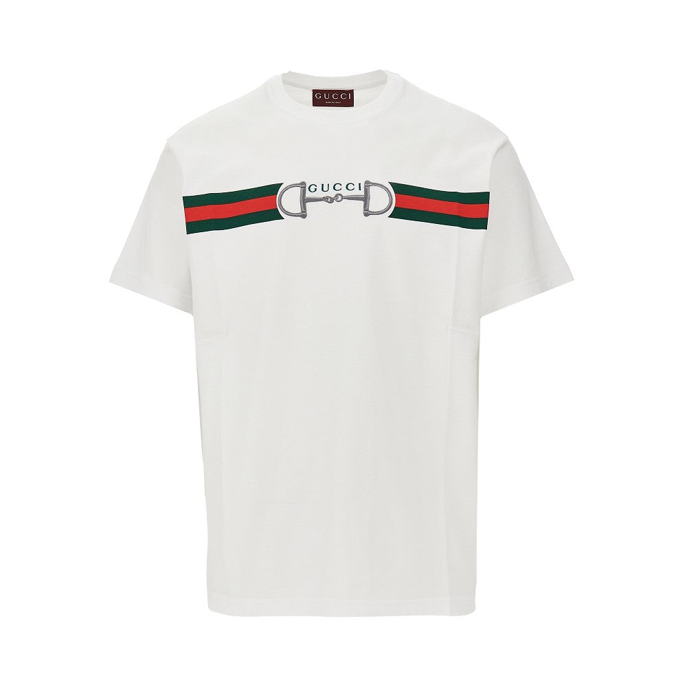 Printed and embroidered T-shirt