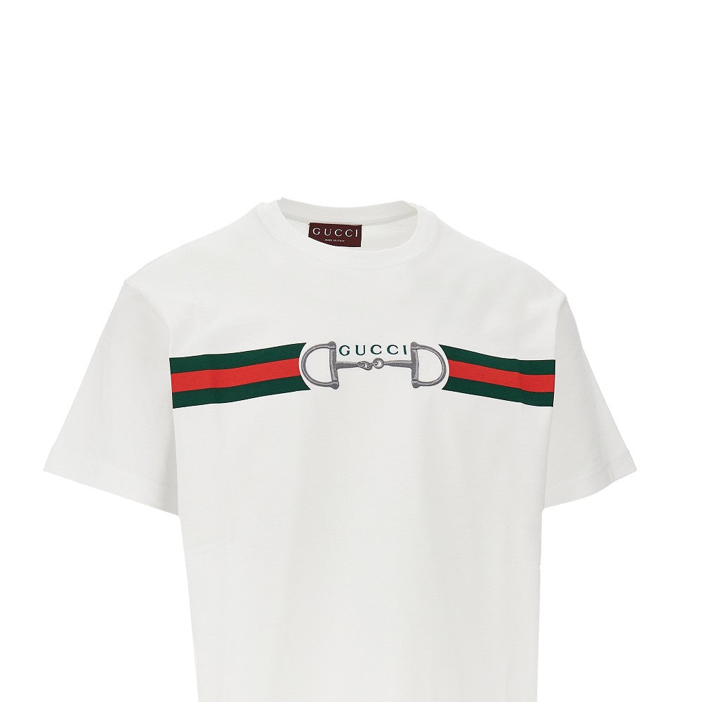 T-shirt con stampa e ricamo