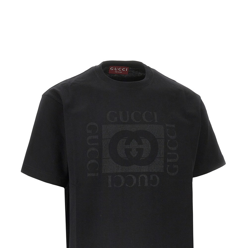 Used effect logo print T-shirt